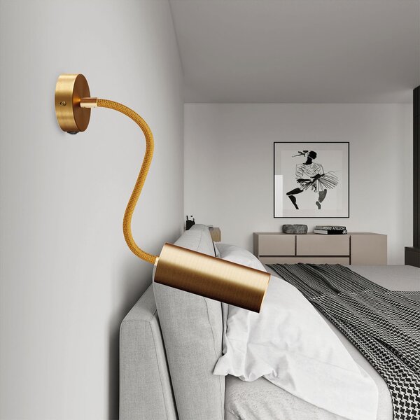 Creative cables Fermaluce Flex 30 bodové svítidlo se stínidlem tub-E14, mini baldachýn s vypínačem Barva: Matná bílá