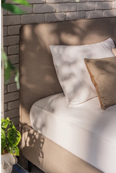 Čalouněná dvoulůžková postel taupe s roštem 180x200 cm Noira Slim – Bonami Selection