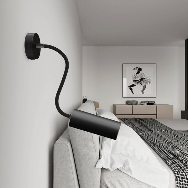 Creative cables Fermaluce Flex 30 bodové svítidlo se stínidlem tub-E14, mini baldachýn s vypínačem Barva: Matná bílá