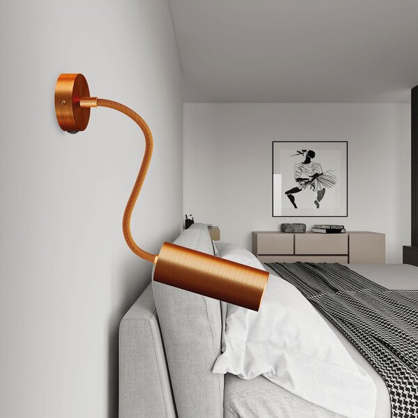 Creative cables Fermaluce Flex 30 bodové svítidlo se stínidlem tub-E14, mini baldachýn s vypínačem Barva: Matná bílá