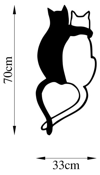 Wallity Nástěnná kovová dekorace Love Cats 478 černá