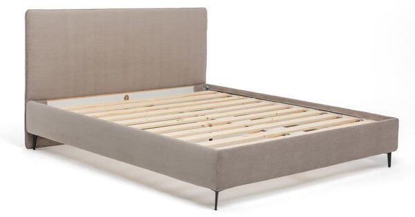 Čalouněná dvoulůžková postel taupe s roštem 180x200 cm Noira Slim – Bonami Selection