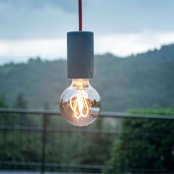 Creative cables EIVA elegant závěsná lampa IP65 do exteriéru s kabelem, decentralizerem, silikonovým baldachýnem a objímkou, voděodolná Barva: Petrolejová