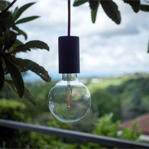 Creative cables EIVA elegant závěsná lampa IP65 do exteriéru s kabelem, decentralizerem, silikonovým baldachýnem a objímkou, voděodolná Barva: Petrolejová