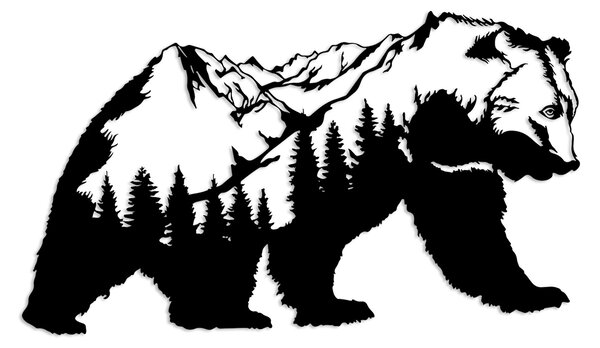 Wallity Nástěnná kovová dekorace Orso-1 černá
