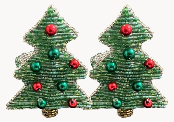 Sada vánočních kroužků na ubrousky Beaded, 2 díly
