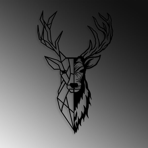 Wallity Nástěnná kovová dekorace Red Deer 2 černá