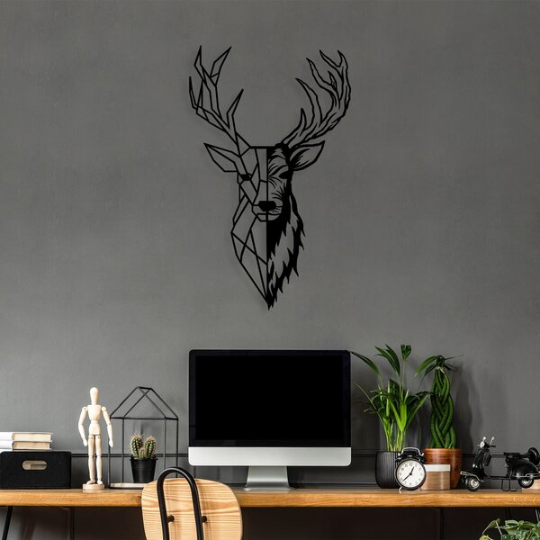 Wallity Nástěnná kovová dekorace Red Deer 2 černá