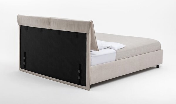 Béžová čalouněná dvoulůžková postel s úložným prostorem s roštem 160x200 cm Myra Pillow – Bonami Selection