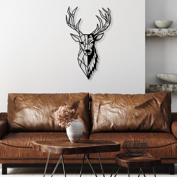 Wallity Nástěnná kovová dekorace Red Deer 2 černá