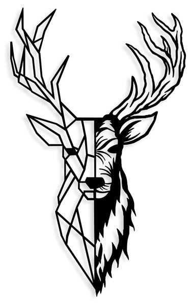 Wallity Nástěnná kovová dekorace Red Deer 2 černá