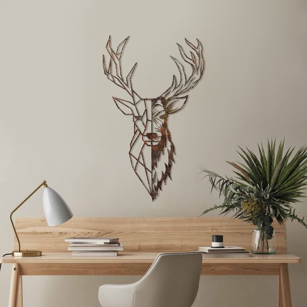 Wallity Nástěnná kovová dekorace Rusty Deer 3 vícebarevná