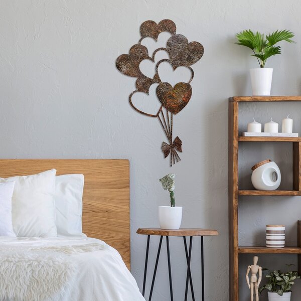 Wallity Nástěnná kovová dekorace Rusty Heart 1 vícebarevná
