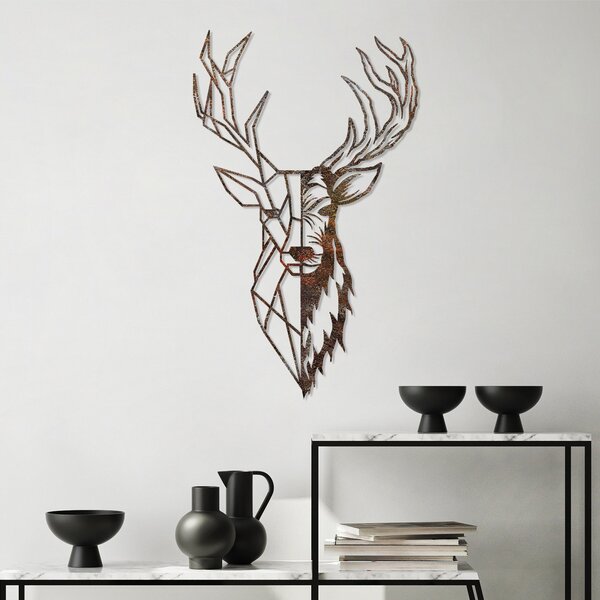 Wallity Nástěnná kovová dekorace Rusty Deer 3 vícebarevná
