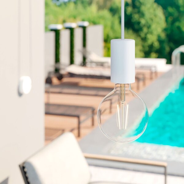 Creative cables EIVA elegant závěsná lampa IP65 do exteriéru s kabelem, decentralizerem, silikonovým baldachýnem a objímkou, voděodolná Barva: Petrolejová