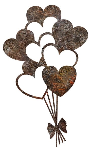 Wallity Nástěnná kovová dekorace Rusty Heart 1 vícebarevná