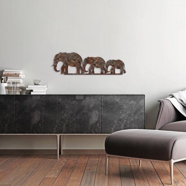 Wallity Nástěnná kovová dekorace Rusty Elephant 1 vícebarevná