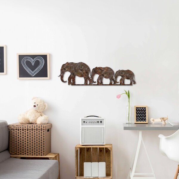 Wallity Nástěnná kovová dekorace Rusty Elephant 1 vícebarevná