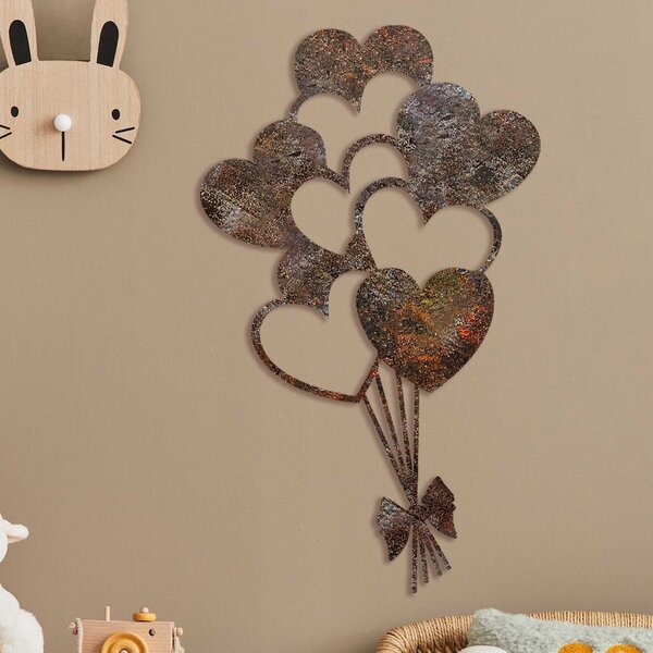 Wallity Nástěnná kovová dekorace Rusty Heart 1 vícebarevná