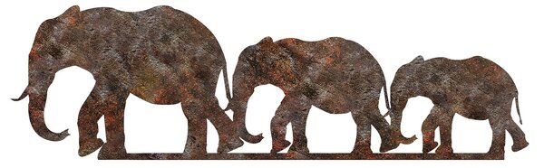 Wallity Nástěnná kovová dekorace Rusty Elephant 1 vícebarevná