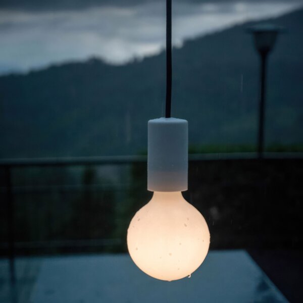 Creative cables EIVA elegant závěsná lampa IP65 do exteriéru s kabelem, decentralizerem, silikonovým baldachýnem a objímkou, voděodolná Barva: Petrolejová