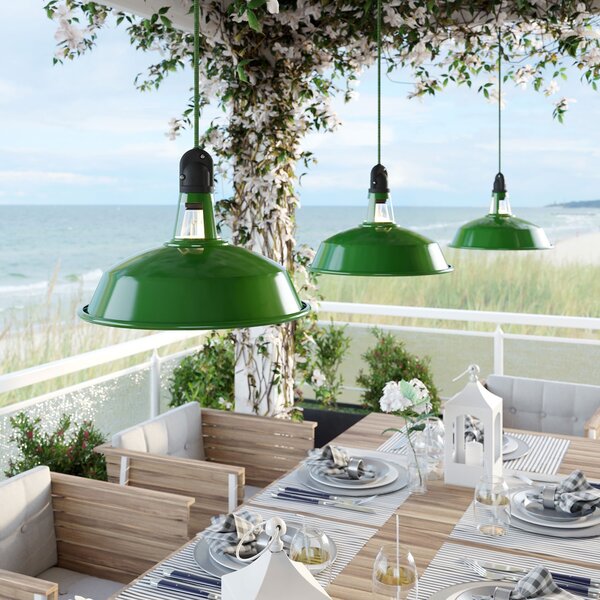 Creative cables EIVA závěsná lampa IP65 do exteriéru se stínidlem, textilním kabelem, decentralizerem, baldachýnem a objímkou, voděodolná Barva: Černá