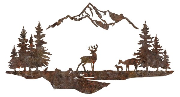 Wallity Nástěnná kovová dekorace Rusty Landscape 1 vícebarevná