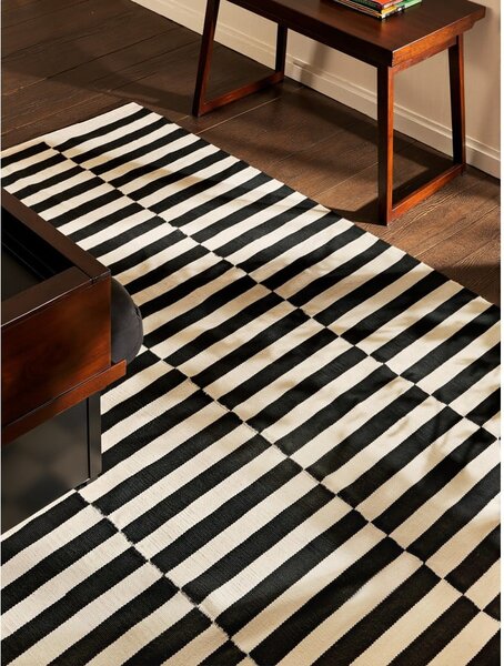 Černo-bílý oboustranný ručně tkaný vlněný koberec 200x300 cm Donna – Hanse Home