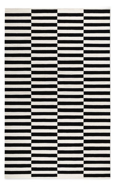 Černo-bílý oboustranný ručně tkaný vlněný koberec 200x300 cm Donna – Hanse Home
