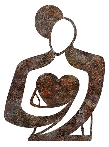 Wallity Nástěnná kovová dekorace Rusty Hug vícebarevná