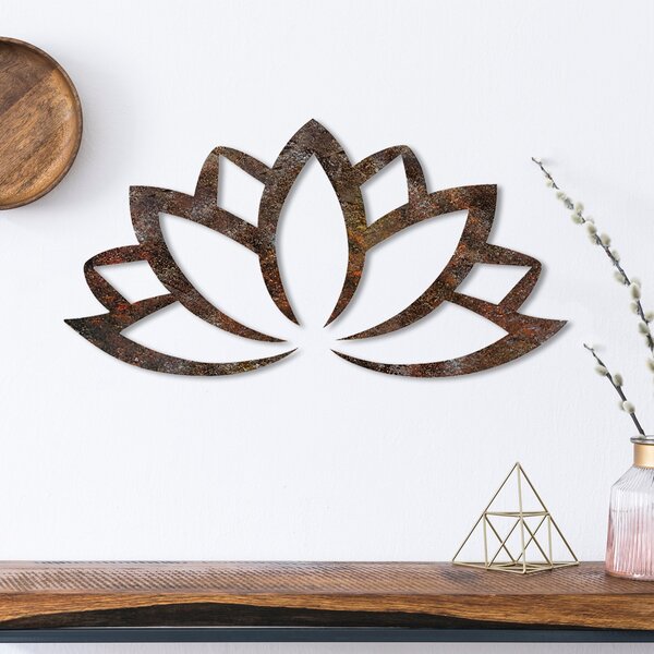 Wallity Nástěnná kovová dekorace Rusty Lotus vícebarevná