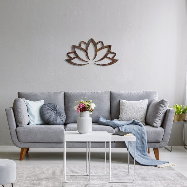 Wallity Nástěnná kovová dekorace Rusty Lotus vícebarevná