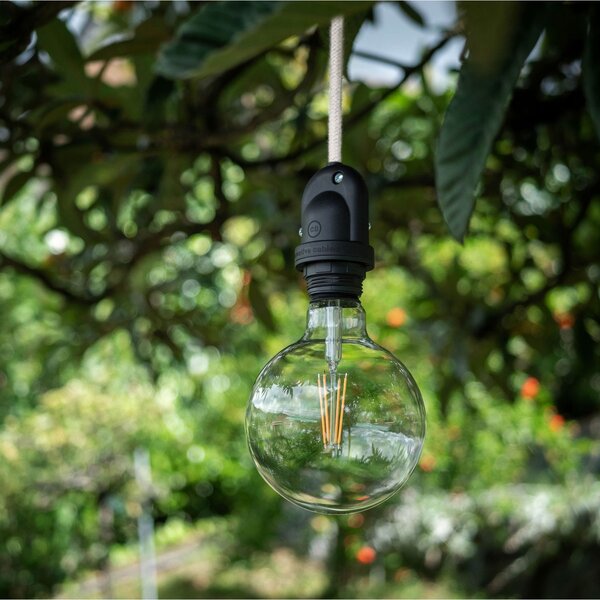 Creative cables EIVA závěsná lampa do exteriéru pro stínidlo, 5m textilního kabelu, silikonový baldachýn a objímka, IP65 voděodolná Barva: Petrolejová