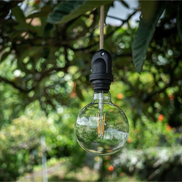 Creative cables EIVA závěsná lampa do exteriéru pro stínidlo, 5m textilního kabelu, silikonový baldachýn a objímka, IP65 voděodolná Barva: Petrolejová