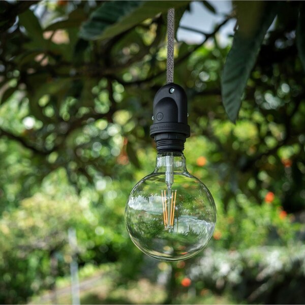 Creative cables EIVA závěsná lampa do exteriéru pro stínidlo, 5m textilního kabelu, silikonový baldachýn a objímka, IP65 voděodolná Barva: Petrolejová
