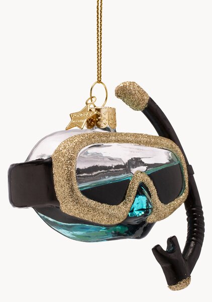 Ručně foukaná vánoční ozdoba Snorkeling Glasses
