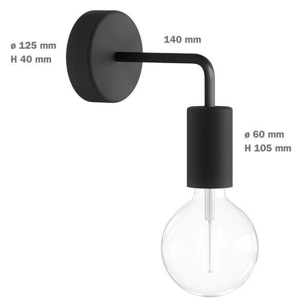 Creative cables Fermaluce EIVA elegant s ohnutou prodlužovací trubičkou, voděodolným baldachýnem a objímkou IP65 Barva: Černá