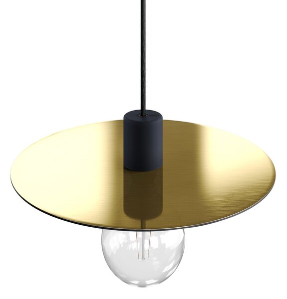 Creative cables EIVA elegant závěsná lampa se stínidlem, 5m textilního kabelu, decentralizér, silikonový baldachýn a objímka, IP65 voděodolná Barva: Černá