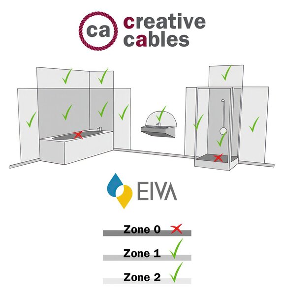 Creative cables Fermaluce EIVA s nastavitelnou spojkou a stínidlovým rámem diamant, IP65 Barva: Černá