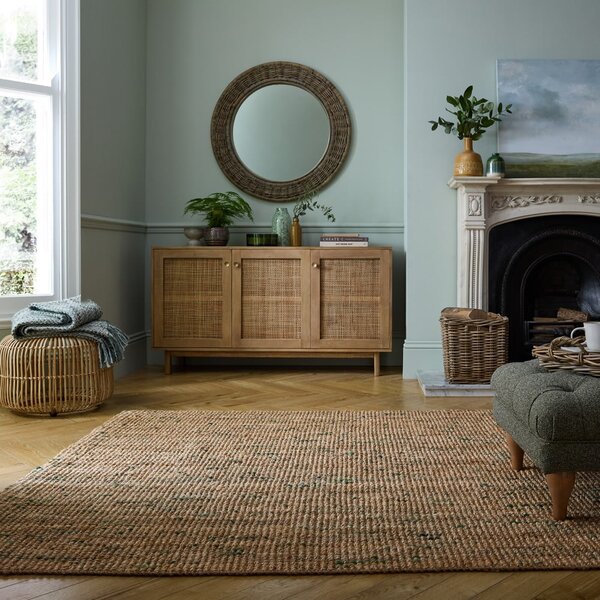 Oboustranný ručně tkaný jutový koberec v zeleno-přírodní barvě 120x170 cm Jute Boucle Green – Flair Rugs