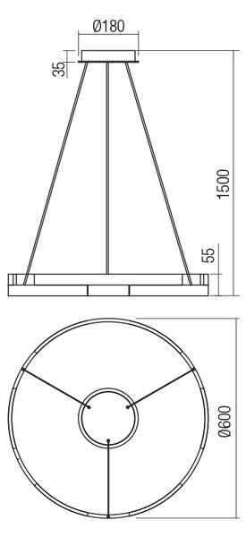 Smarter Závěsné LED interiérové svítidlo Castle, ø60cm Barva: Černá