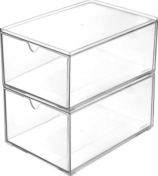 Organizér na kosmetiku – stohovatelný úložný box – 2 kusy – 23 x 16,5 x 10 cm