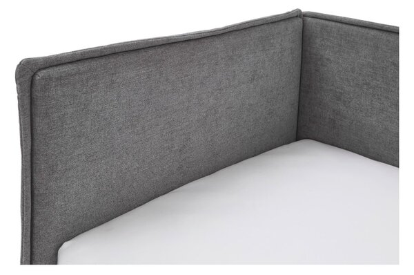 Šedá čalouněná rohová dětská postel s úložným prostorem s roštem 120x200 cm Fun – Meise Möbel