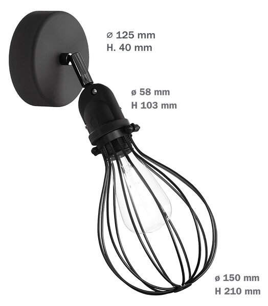 Creative cables Fermaluce EIVA s nastavitelnou spojkou a stínidlovým rámem kapka, IP65 Barva: Černá