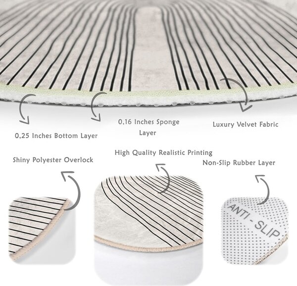 Krémový pratelný kulatý koberec ø 80 cm Comfort – Mila Home