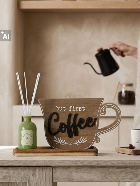 Sinsay - Stojací dekorace ve tvaru šálku s nápisem Coffee - béžová