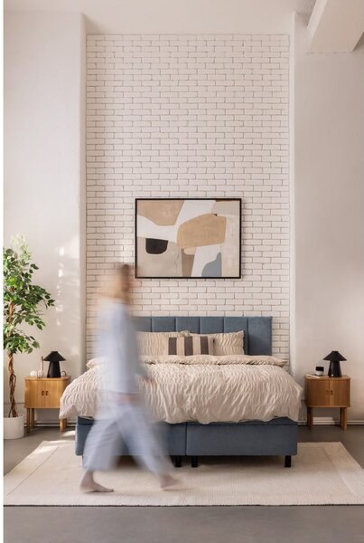 Modrá boxspring postel s úložným prostorem 160x200 cm Elva Bold Line – Bonami Selection
