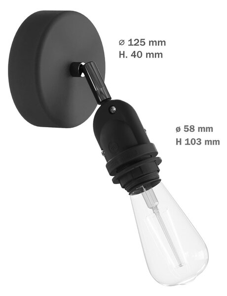Creative cables Fermaluce EIVA pro stínidlo s polohovatelnou spojkou, voděodolným stropním baldachýnem a objímkou IP65 Barva: Černá