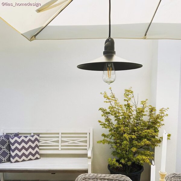 Creative cables EIVA snake se stínidlem swing, přenosná venkovní lampa, 5 m textilní kabel, voděodolná objímka IP65 a zástrčka Barva: Černá