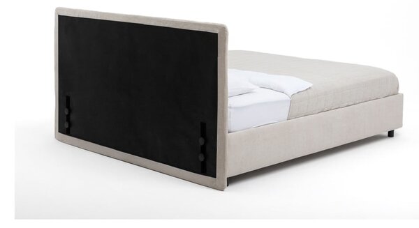 Béžová čalouněná dvoulůžková postel s úložným prostorem s roštem 160x200 cm Myra Slim Line – Bonami Selection